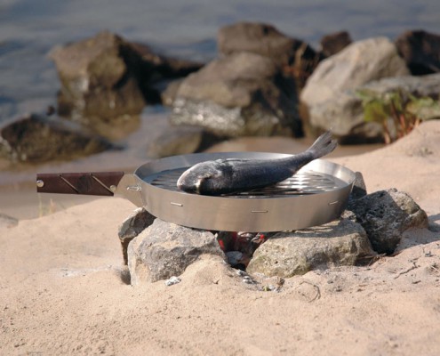 Prairie pan op strand