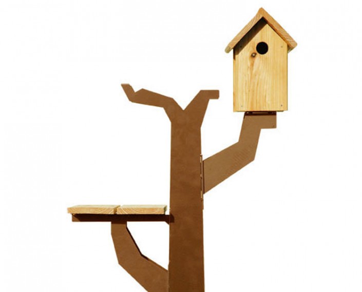 Vogelboomhut vooraanzicht Vogelboomhut vooraanzicht